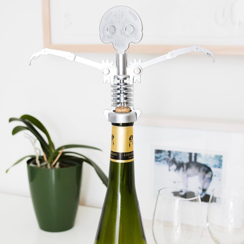 Kikkerland Day of the Dead Corkscrew, Day of Dead, Silver