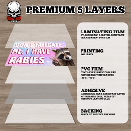 Don't Tailgate Me I Have Rabies | Bumper Sticker or Car Magnet | Cute Raccoon Waterproof Vinyl Sticker for Trucks Vans Cars [7.5x3.75]