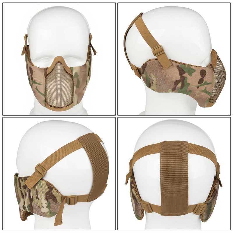 VPZenar Tactical Helmet,Airsoft Mesh Mask and Googles,MICH Helmet Accessories for