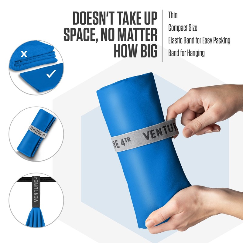 VENTURE 4TH Quick Dry Towel. Microfiber Travel Towel Ideal for