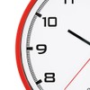 MPM Quality Design Plastic Wall Clock, Red/White, Quartz Stepper Motor,