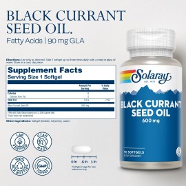 Solaray Black Currant Oil 600mg Softgels Antioxidant Support 90 Count