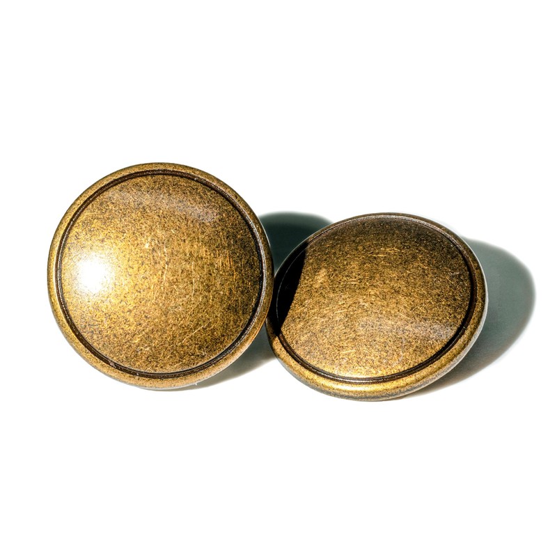 Bezelry 12 Pieces Lined Edge Pattern Metal Shank Buttons. 22mm