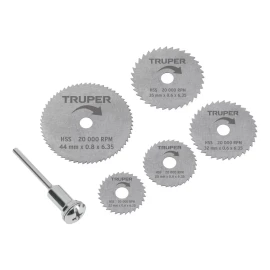 Truper Juego De Mini Discos Sierras P/ Mototool, Truper 102328 Color Gris