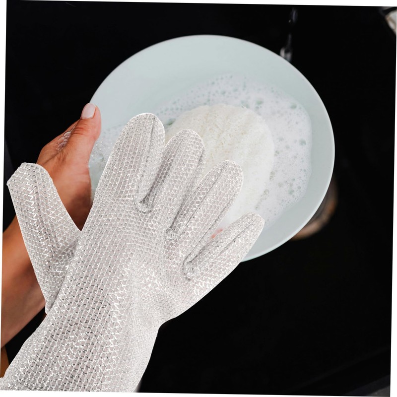 CHILDWEET 1pair Dishwashing Gloves for Kitchen Cleaning Oil Multi-Functional Long