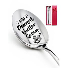 Advivio My Peanut Butter Spoon - Funny Engraved Stainless Steel Peanut Butter Spoons Dessert Spoon Peanut Butter Lovers Gifts, for Mom Dad Boy Girl Women Men Birthday Christmas Mother's Day Gifts