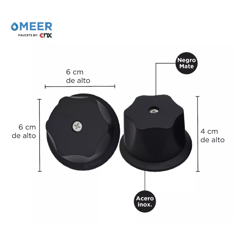 Cnx - Juego De Manerales Para Regadera Color Negro Mate
