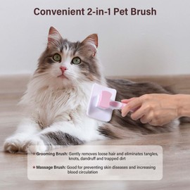Vinabo Cat Brush,Dog Brush Cat Grooming Comb,Self Cleaning Pet Slicker Brushes,for Short Haired Cats, Small Dog Grooming Brush Safe and Smooth,Cat Massage Clean Tangled(Pink)