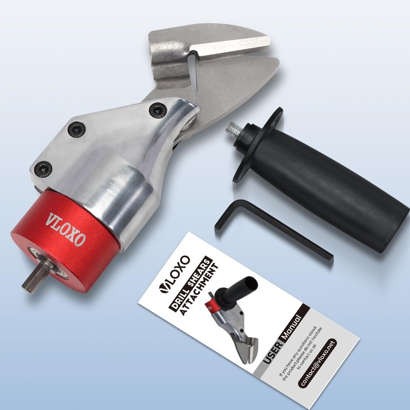 VlOXO Metal Shears Drill Attachment,Sheet Metal Cutter with 360 Degree