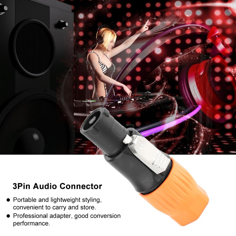 5pcs 3Pin XLR Audio Connector Professsional Waterproof Adapter Plug