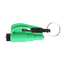 1PC Emergency Keychain Ring Car Escape Tool, 2-in-1 Portable Seat Belt Cutter and Window Glass Breaker, Car Escape Tool for Land and Underwater (Green)