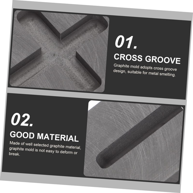 Alipis Jewelry Tools 3pcs Cross Mold Graphite Black Ingot Molds
