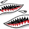 Flying Tigers Decals Shark Teeth Stickers (30" inches - 1