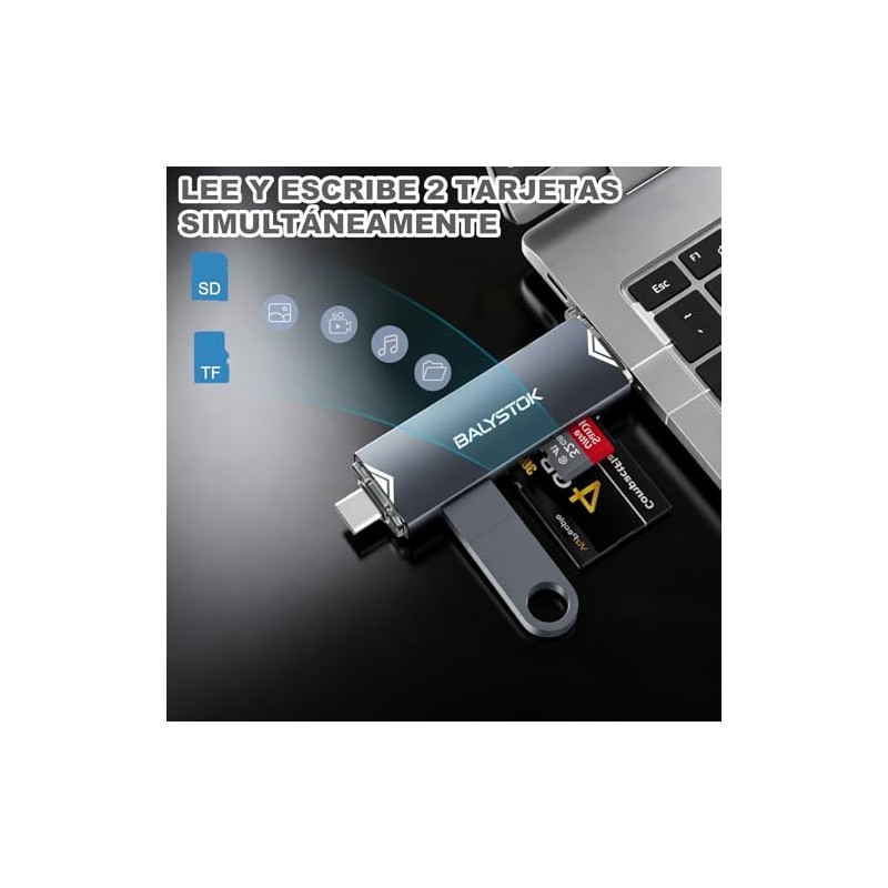 Lector de Tarjetas SD USB C y USB A, Adaptador