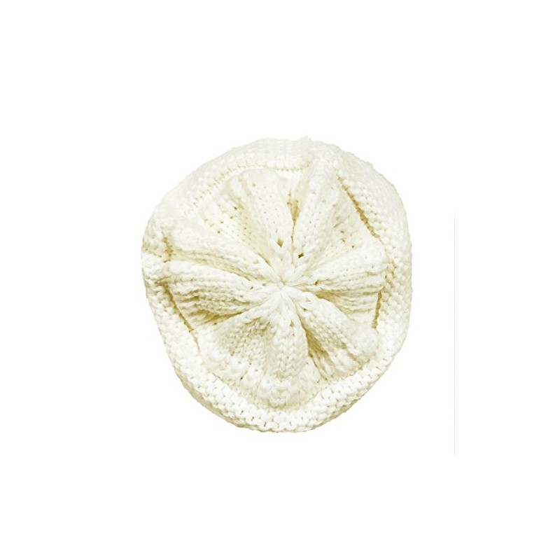 Bowbear Winter Knit Slouchy Beanie, Cream