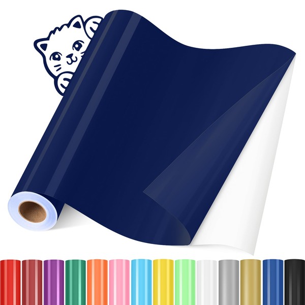 YAFLC Dark Blue Permanent Vinyl, Permanent Vinyl for All Cutting