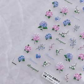 Nail Stickers, Set of 2, 3D Decor, Spring, Japanese Style, Small Flowers, Butterfly, Ribbon, Nail Decoration Sticker, Easy Art, Removable, Stylish, Popular (2783)