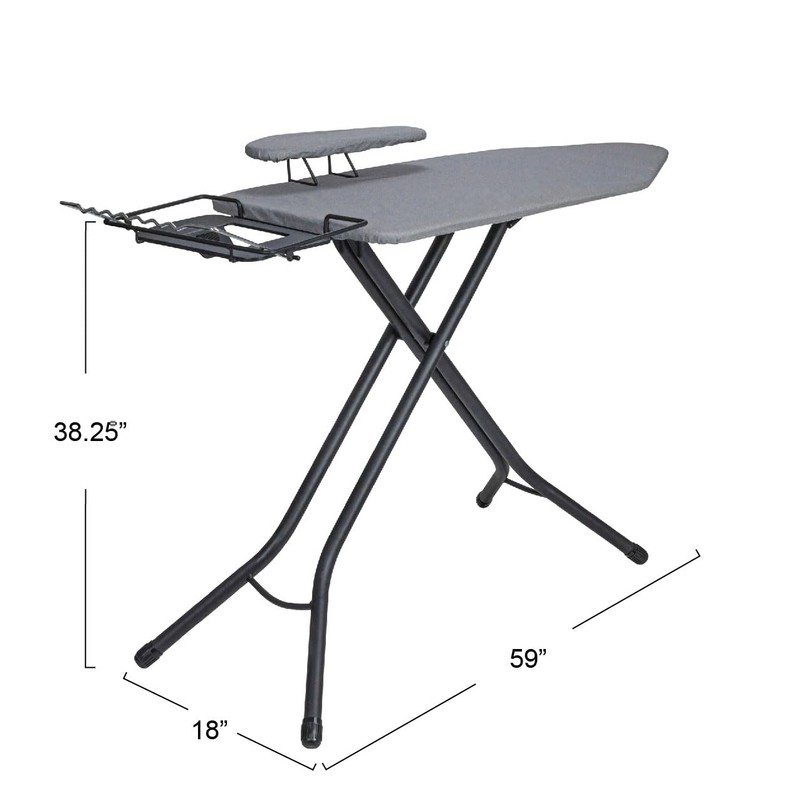Household Essentials Wide Mega Ironing Board 4-Leg, Steel Top Pressing