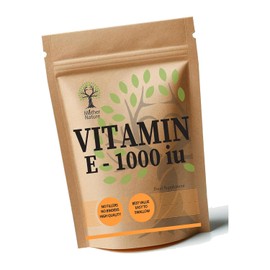 Mother Nature Vitamin E 1000 IU Softgels - Natural Source D-Alpha Tocopheryl Acetate 740 mg, High Strength One a Day, No Fillers or Binders, Packed in the UK (60 Softgels)