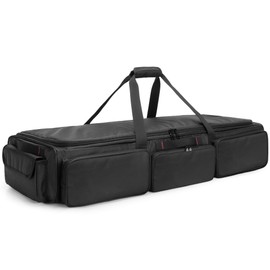 samdew Underseat Storage Bag Fit for SuperCrew Cab, Truck Under Seat Organizer with 4 Detachable Inner Dividers & Anti-slip Bottom for Full Size Trucks, Black