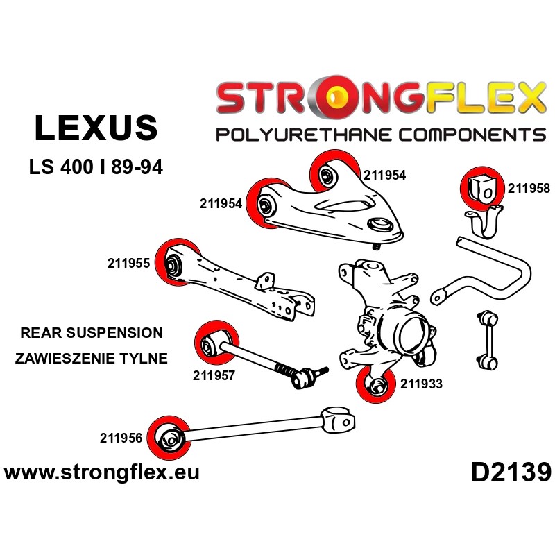 Strongflex PU Rear Trailing Arm – Rear Bushing Sport fits