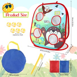 DERAYEE Toss Game Set,3 in 1 Bean Bag Toss Game Portable Toss Game Carnival Game Kit for Kids Gift Outdoor Sports Set