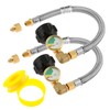 TEENGSE 2Pack RV Stainless Propane Hose with Gauge, 12inch Braided