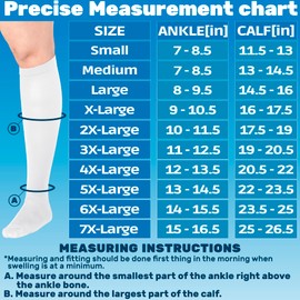Made in USA - Opaque Compression Socks 10-20mmHg for Women and Men - Unisex Compression Knee High Hose 10-20mmHg for Pregnant Women and Nurses - White, X-Large