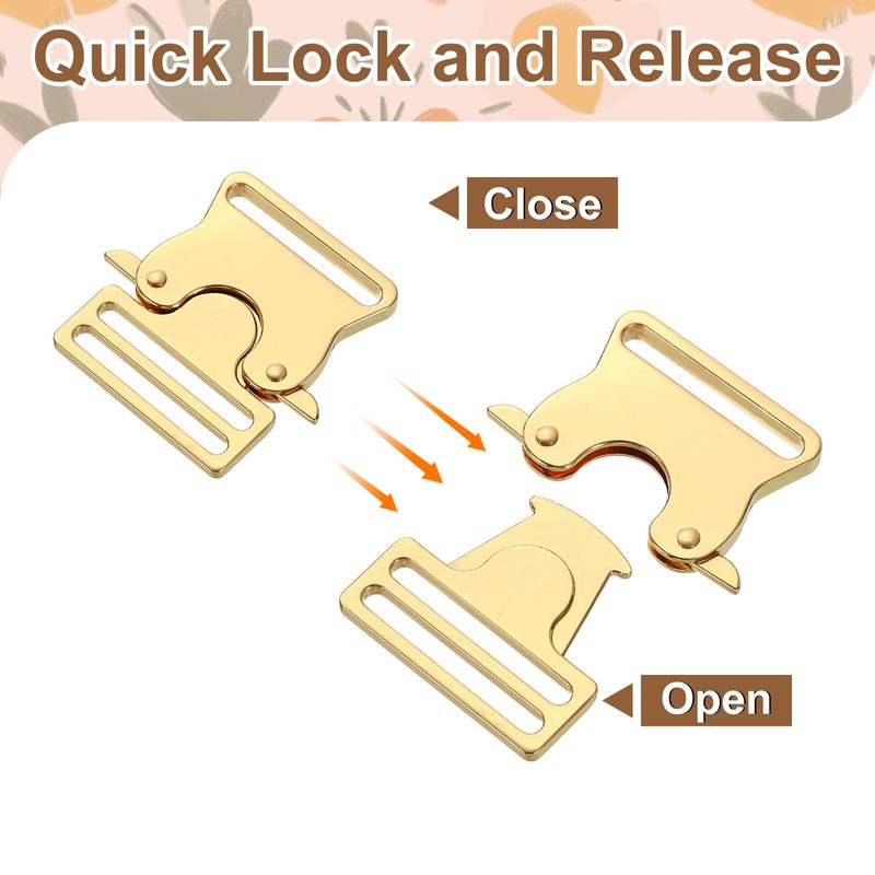 sourcing map Metal Quick Side Release Buckle, 25mm/1" Belt Buckles