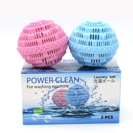 Hema Culture Balls Laundry Detergent Free Laundry 2 Wash Balls Can Be Repeated Over 2000 Wash Times, Save Money & Environmentally Friendly, 7 Special Ceramics Physically Disinfects Laundry Thoroughly Clean, Reduces Static Electricity, Economical Rolling Balls