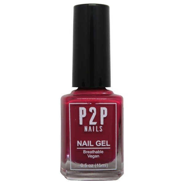 P2P Nails Vegan Burgundy Nail Gel Polish - Quick Dry Nail Polish - Smooth Texture Nail Gel in Vibrant Colors - Long Lasting Nail Art Gel Polish for all Stylish Women (Foxy Lady)