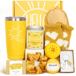 SUHCTUPTX Mothers Day Gift Baskets for Women, 10pcs Unique Birthday Gifts for Women, Best Friend Birthday Gifts, Get Well Soon Gift Basket Sending Sunshine Gifts Cheer Up BoxUnique Mothers Day Gifts for Mom, Friends, and Wife:_Sunshine