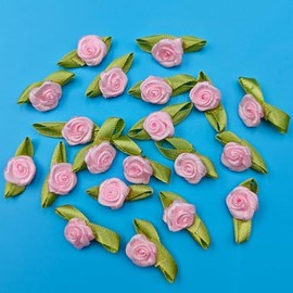 Generic Mini Satin Ribbon Roses 100pcs 15mm Mini Roses for Crafts Ribbon Roses Supplies Artificial Ribbon Roses Sewing DIY Craft Decoration Wedding Festival Accessories (Pink), CAIHUA001