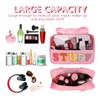 Iqimott Chenille Letter Patch Stuff Bag, Preppy Clear Makeup Cosmetic