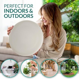 Willowy Matte White Ceramic Pot Saucer - Drainage Tray for 12, 13, 14, 15 Inch Planters + More Sizes