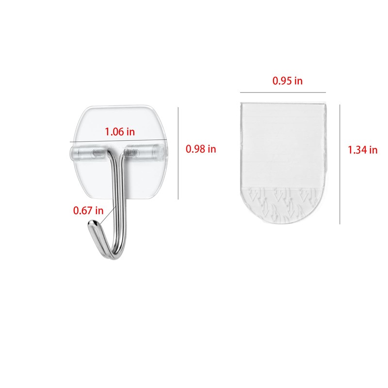sankaragi 20 Small Hooks+25 Strips, Clear Wire Utility Hooks with