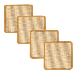 SHENGOCASE 4-Pack 10" x 10" Sisal Cat Scratching Mat Pad with Hook & Loop Tapes for Wall Couch, Window Perch, Cat Wall Furniture Shelves