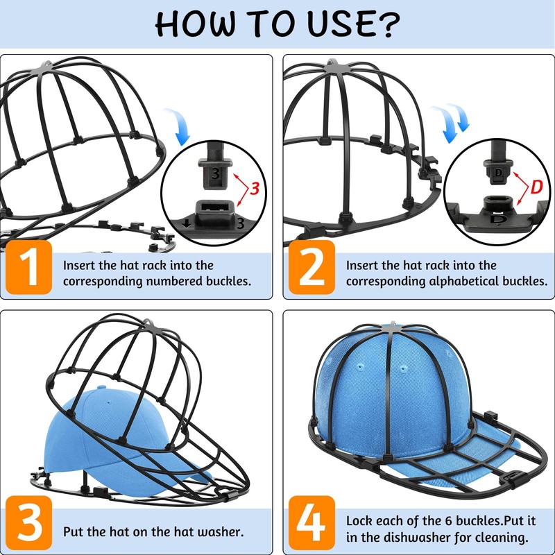 Hat Washer Cage for Baseball Caps Washing Machine Dishwasher Cap