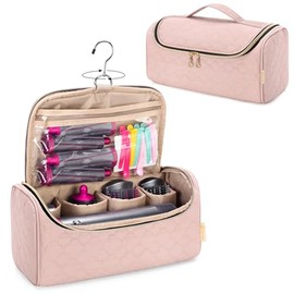 Yarwo Yarwo Travel Case Compatible for Dyson Airwrap Complete Styler All Models and Attachments, Portable Storage Bag with Hanging Hook for Hair Curler Accessories, Pale Mauve (Patent Design)