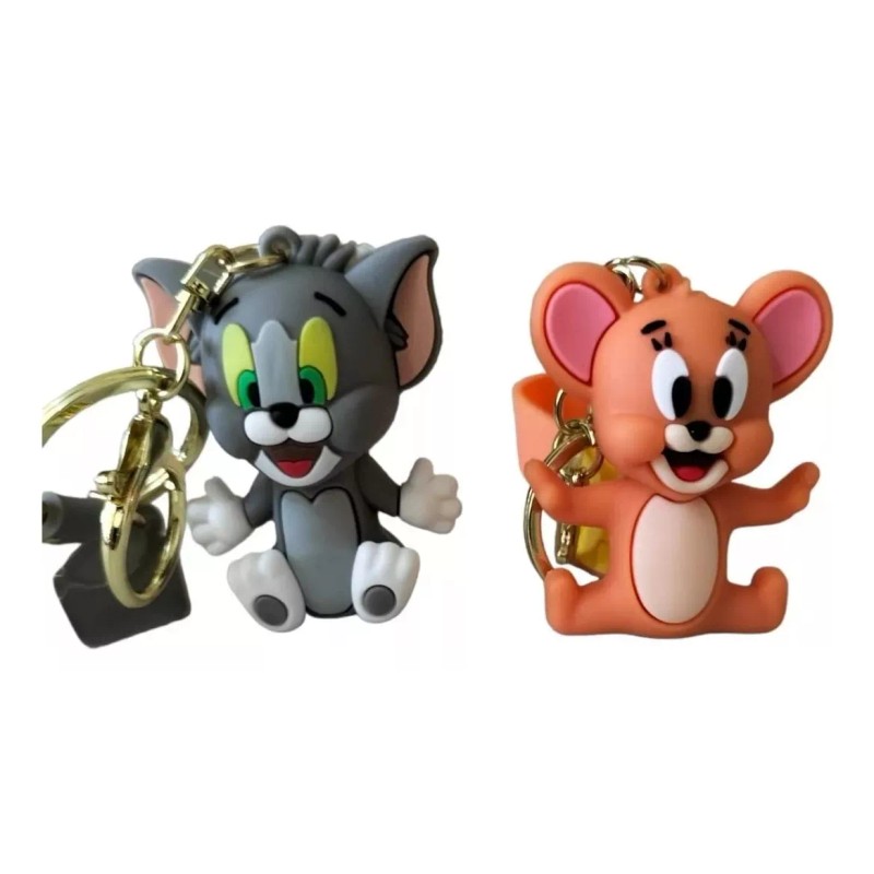 Movasa Duo Llavero Tom Y Jerry De Goma Con Gancho