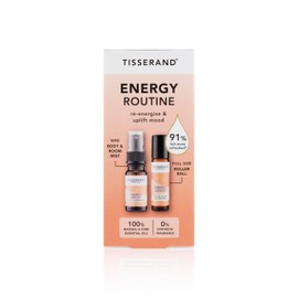 Tisserand - Energy Routine Kit - Blend of Lime, Grapefruit and Orange Essential Oil - Natural Pure Essential Oils - Energy Boost - 1 x10ml Roller Ball and 1 x9ml Boost Mist