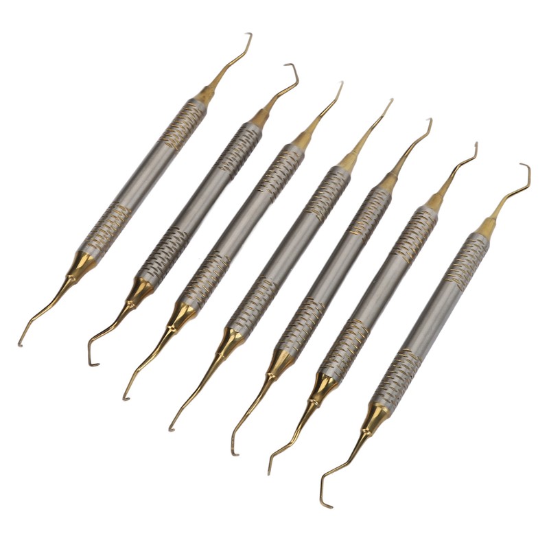 7 Pieces Teeth Plaque Remover Kit Multiple Shapes Metal Cleaning