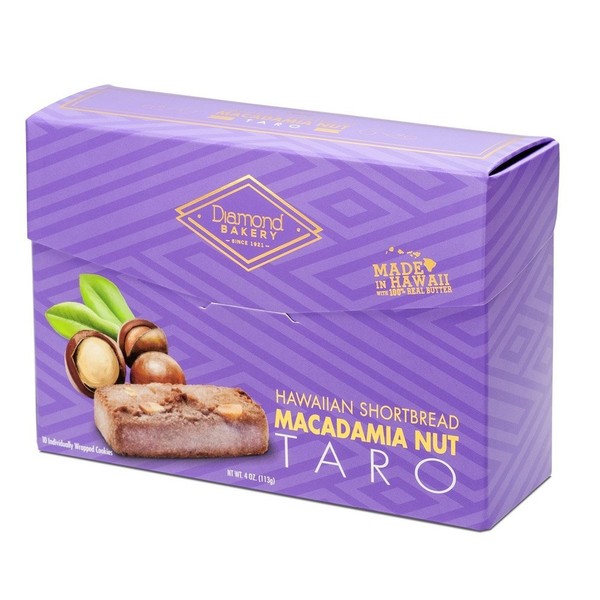 Diamond Bakery Premium Hawaiian Macadamia Nut Shortbread Cookies, Taro