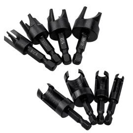 Mesee 8 Piece Tenon Cutter Carbon Steel, Wood Plug Cutter Drill Set, Dowel Tenon Drill Set, Round Shank Carbon Steel Claw & Tapered Drill Bit Set for Drills, 6 mm 10 mm 13 mm 16 mm