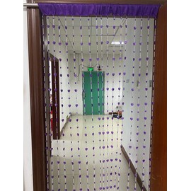 ZiDeTang Acrylic Beaded Heart Door Curtain Home Décor Tassel Room Divider Curtain Color Purple Pack of 1