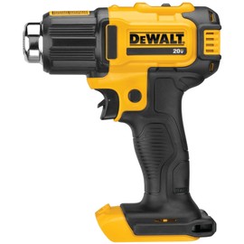 DEWALT 20V MAX Heat Gun, Cordless, Up to 990 Degrees, 42 Minutes of Run Time, LED Light, Heatgun with Flat and Hook Nozzle Attachments,Tool Only (DCE530B)