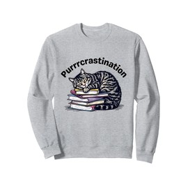 Read, Nap, Repeat – Funny Procrastination Cat Book Lover Gif Sweatshirt