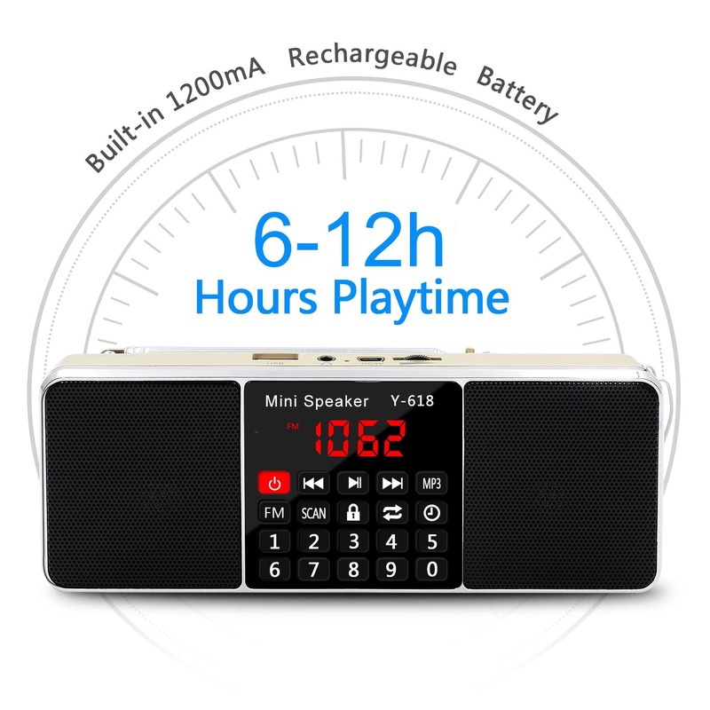 LEFON Multifunction Digital FM Radio Media Speaker MP3 Music Player