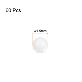 HARFINGTON 60pcs Zirconia Ceramic Balls 1.5mm Diameter G10 ZrO2 Ball for Bearings, White