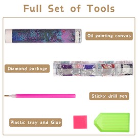 5D DIY Diamond Art Painting Colorful Bird, Embroidery Cross Stitch Craft Kit Modern Arts Crafts Full Drill Great Gift Idea for Women and Girls Bedroom Living Room Decor 12x16 inch (30x40 cm)